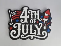 4th of July Sign (Embossed) Magnet