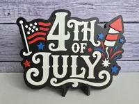 4th of July Sign (Flat) Magnet