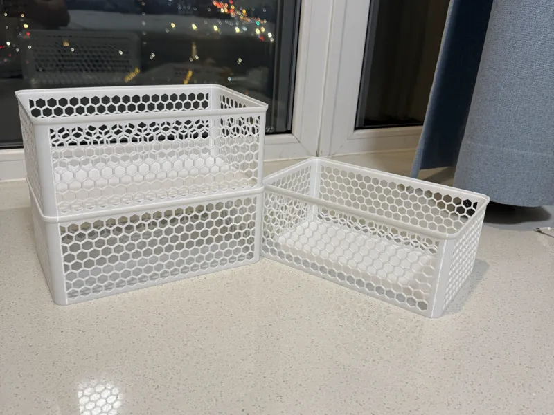 镂空可堆叠收纳盒尺寸25*15*10cm 厚度2mm 省料