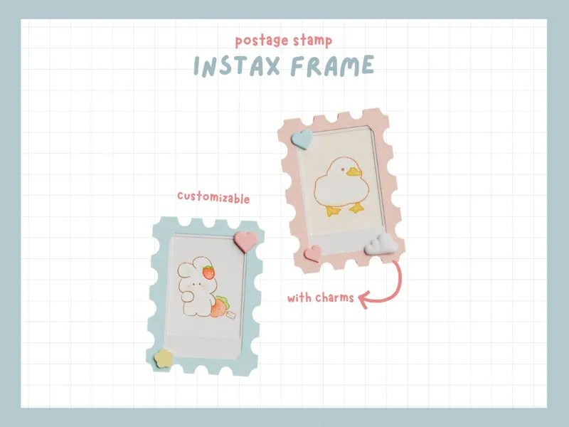 Cute Instax Photo Frame with Mini Charms