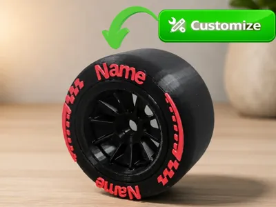 Customizable F1 Tire with Editable Name