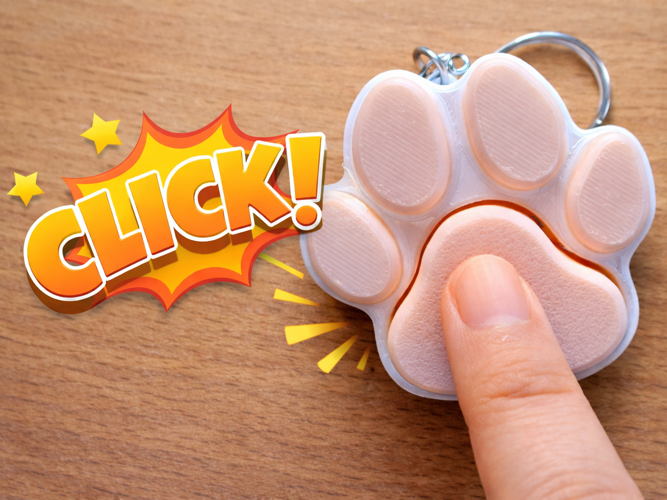Paw Print Clicker Keychain
