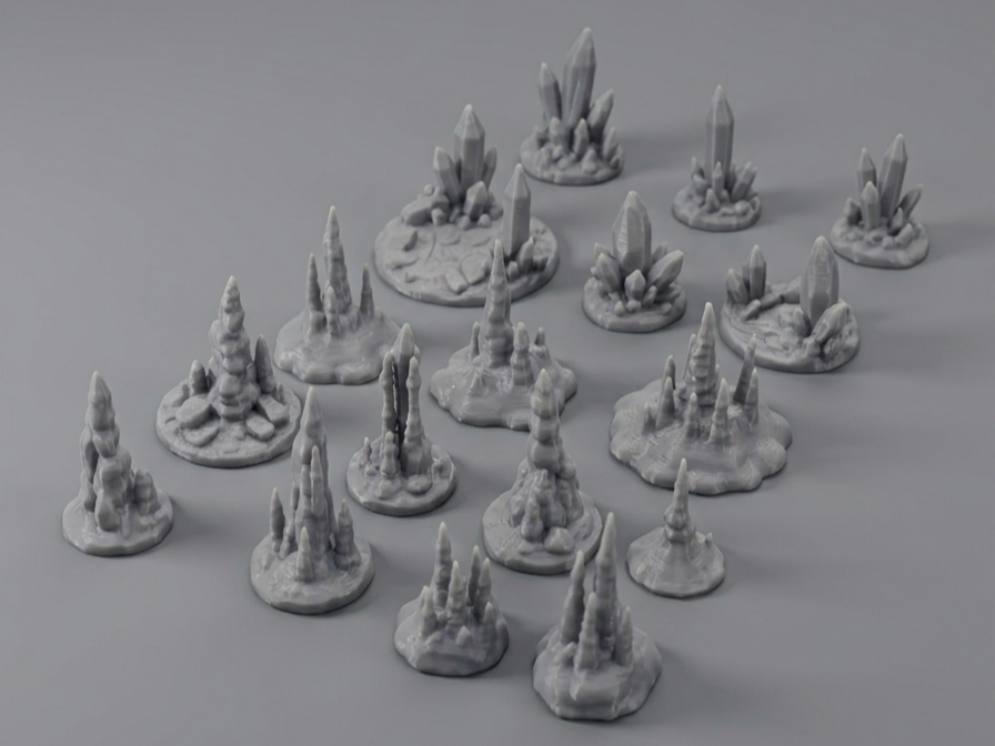 Scatter Terrain Crystals &Stalagmite Miniature Set