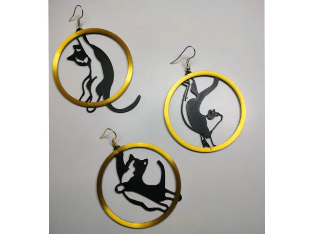 Acrobat cat - earrings 3 designs