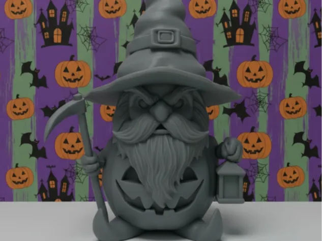 Halloween Wizard Gnome Ornament Decoration Pumpkin