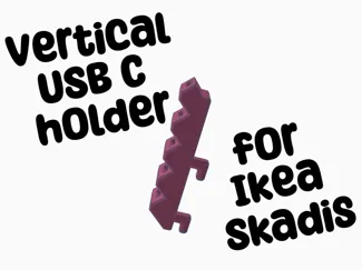 Vertical USB C Holder for Ikea Skadis