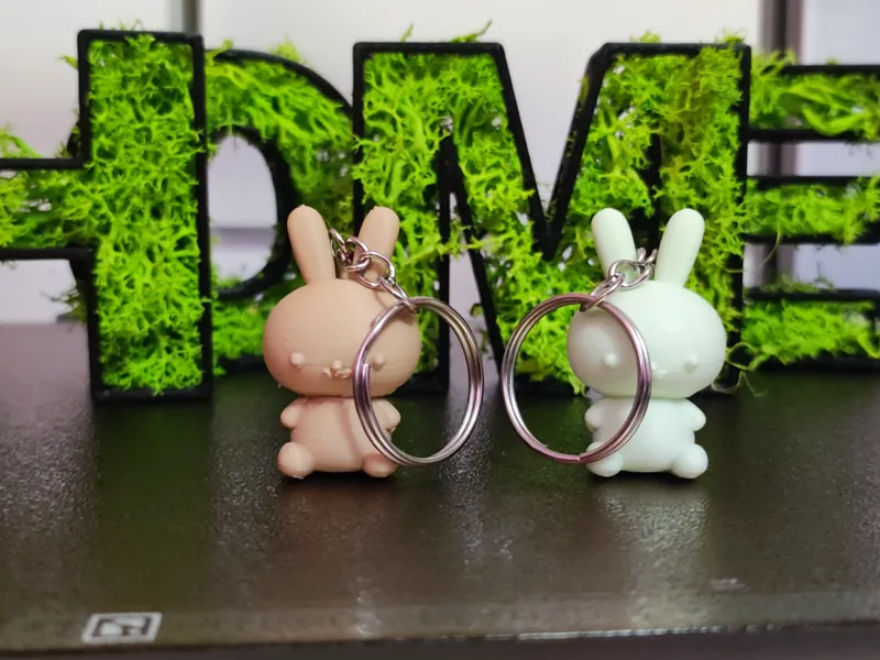 Cute Bunny Keychain - Miniature Rabbit Key Holder