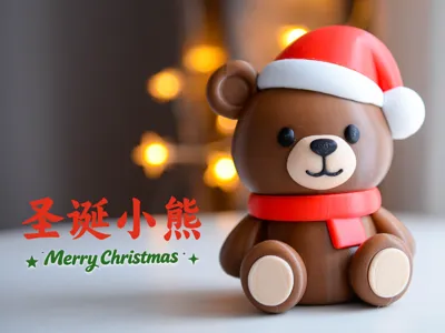 Q版圣诞小熊 | Cute Chibi Christmas Bear