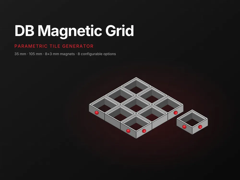 Dungeon Blocks Magnetic Grid Generator - Free 3D Print Model - MakerWorld