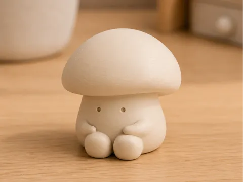Modelo para impresión 3D: 蹲着发呆的小蘑菇 — referencia de MakerWorld