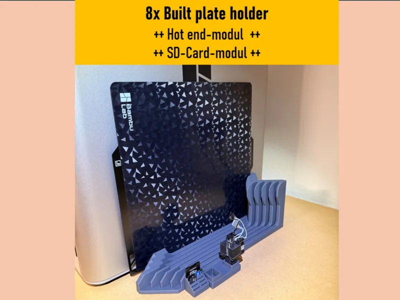 8x Built Plate Holder + SD Card & Hotend Modul
