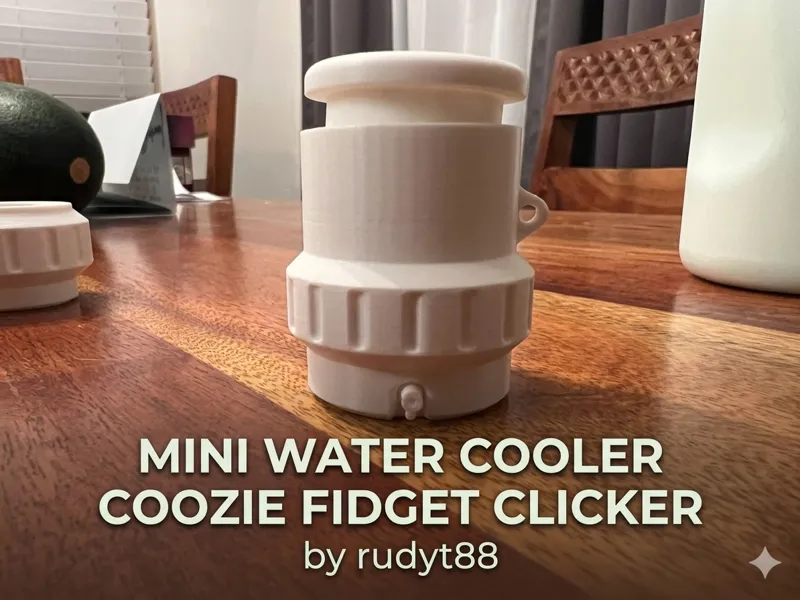 Mini water cooler coozie fidget clicker keychain