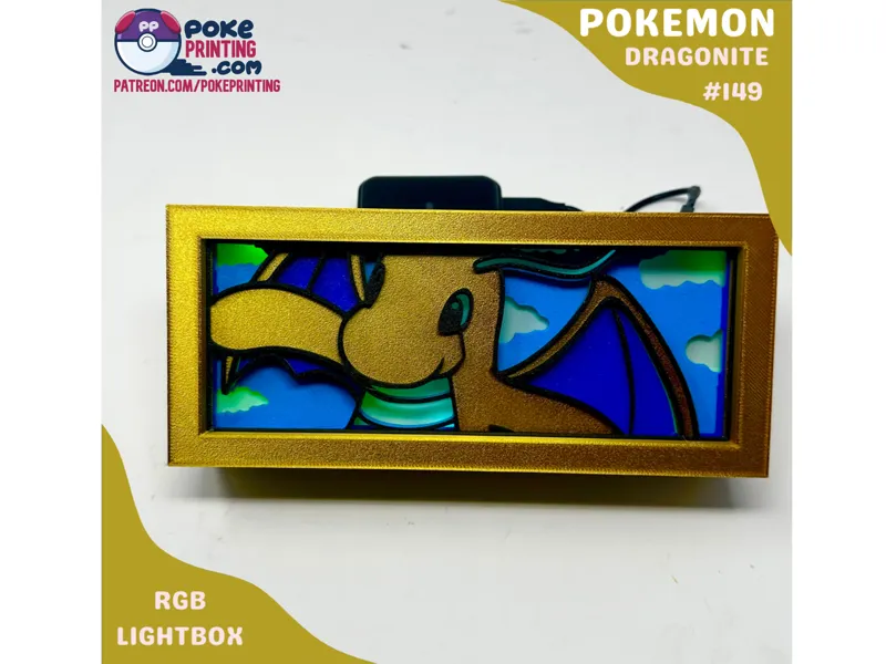 Dragonite Pokemon RGB Lightbox