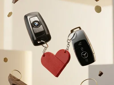 His & Hers Split Heart Keychain 