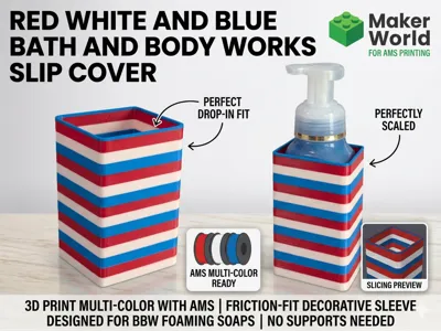 Red White and Blue Bath and Body Works Slip Cover