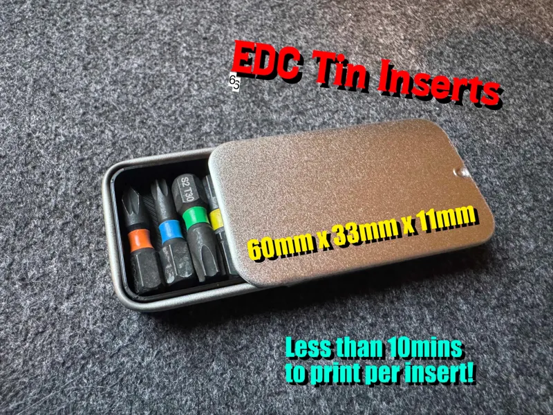 EDC Mini Tin Inserts for 60mmx33mmx11mm tins
