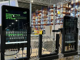 Tablet holder to mount on wire mesh carts
