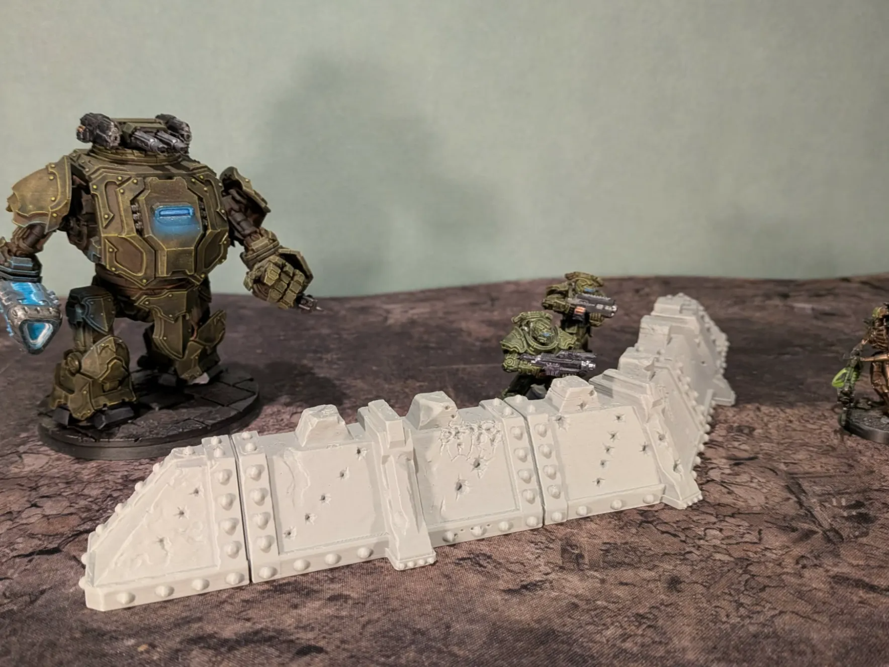 Wargame terrain defense line barricade