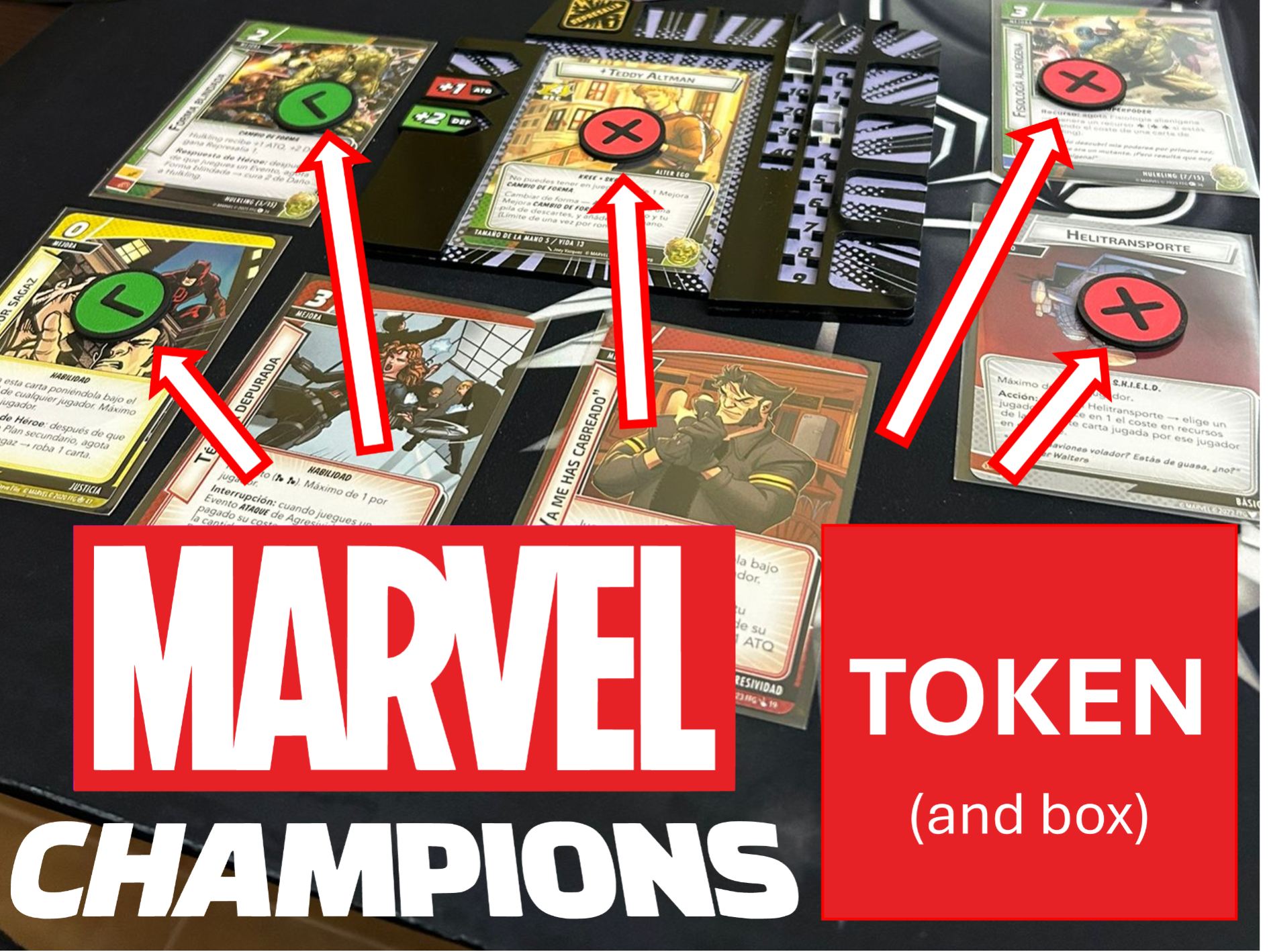 Marvel Champions Status Tokens + Magnetic Box