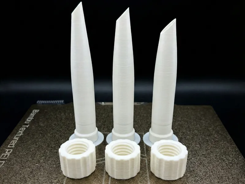 Caulk Nozzle Set with Screw Caps (3 Sizes)
