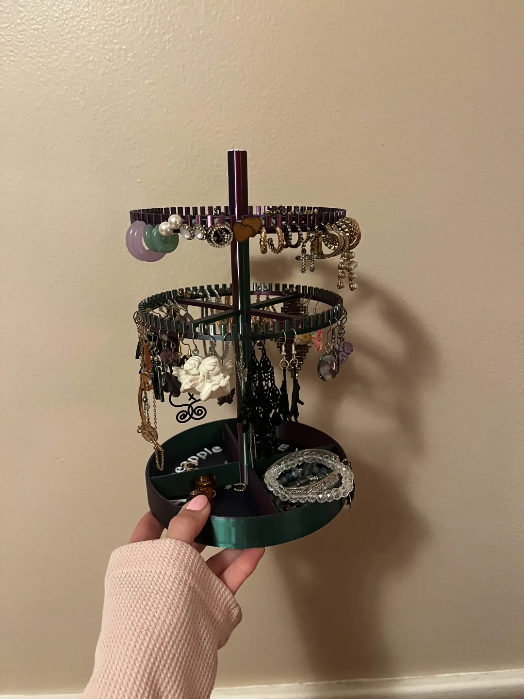 Earring and Ring Rack / Holder with Tray view 3