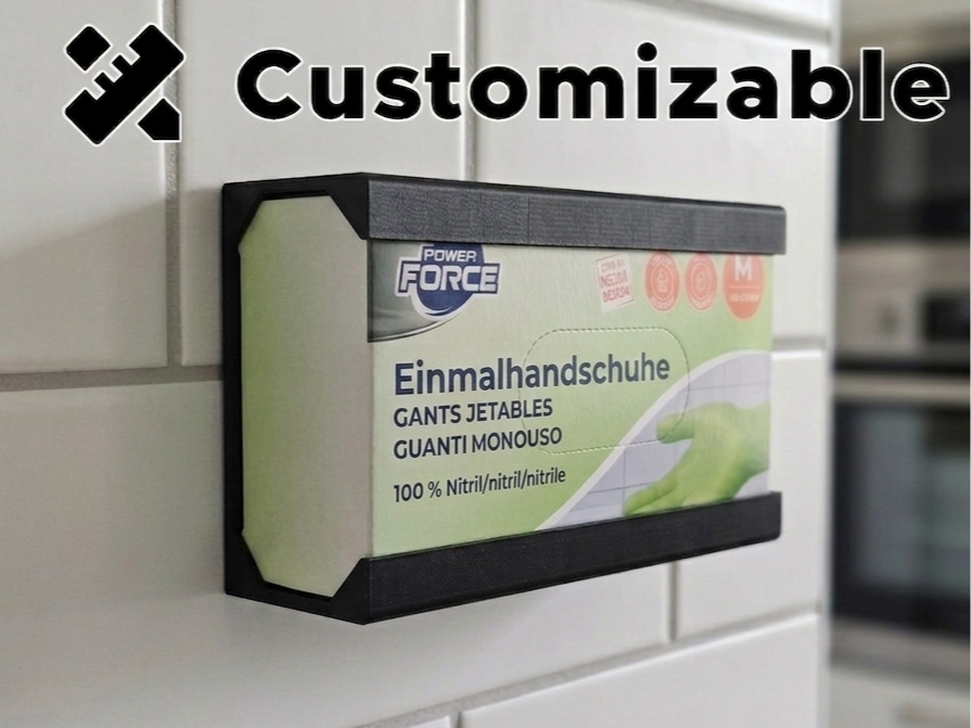 Customizable Disposable Gloves Box Mount / Holder 