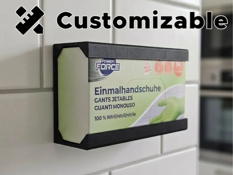 Customizable Disposable Gloves Box Mount / Holder 