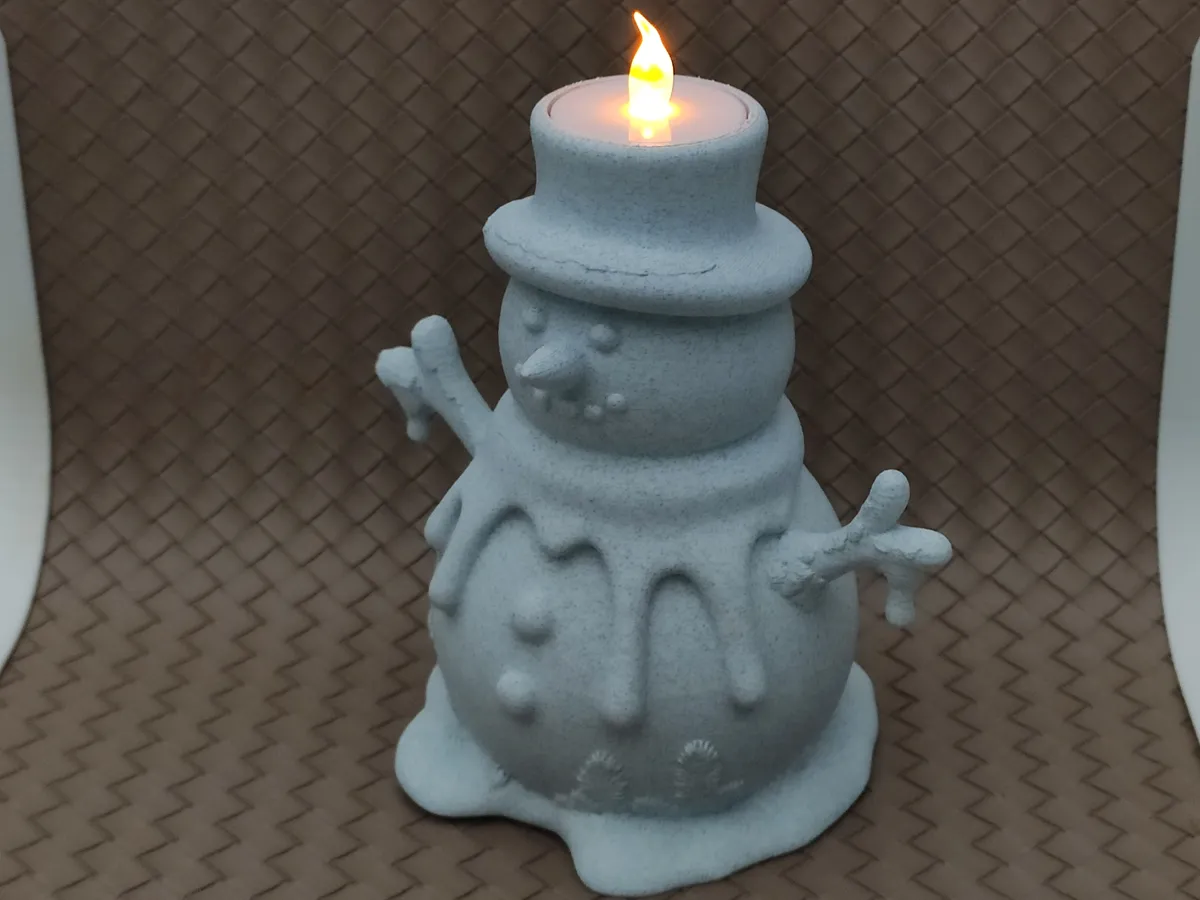 Bougeoir bonhomme de neige fondant