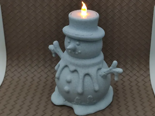 Bougeoir bonhomme de neige fondant
