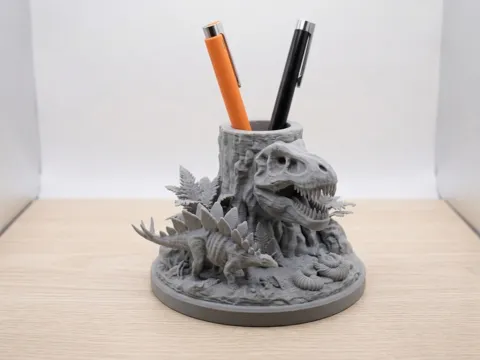 Organizador: Prähistorischer Dinosaurier Stiftehalter — referencia de MakerWorld
