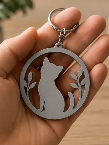 Llavero: Cat Silhouette Keychain – Elegant Nature Design — vista de referencia 2