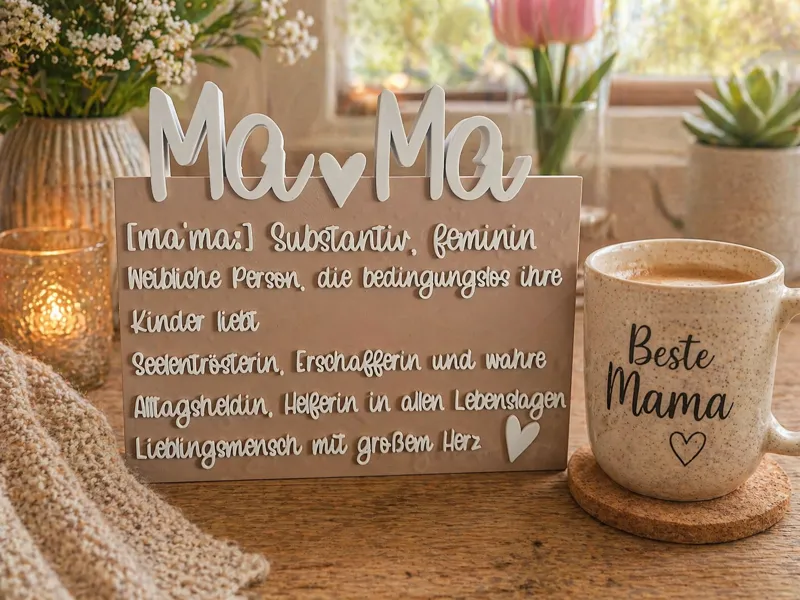 MaMa Schild Muttertag Englisch, Französisch