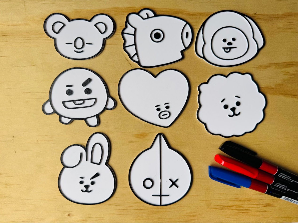 pack de manualidades para colorear bts bt21
