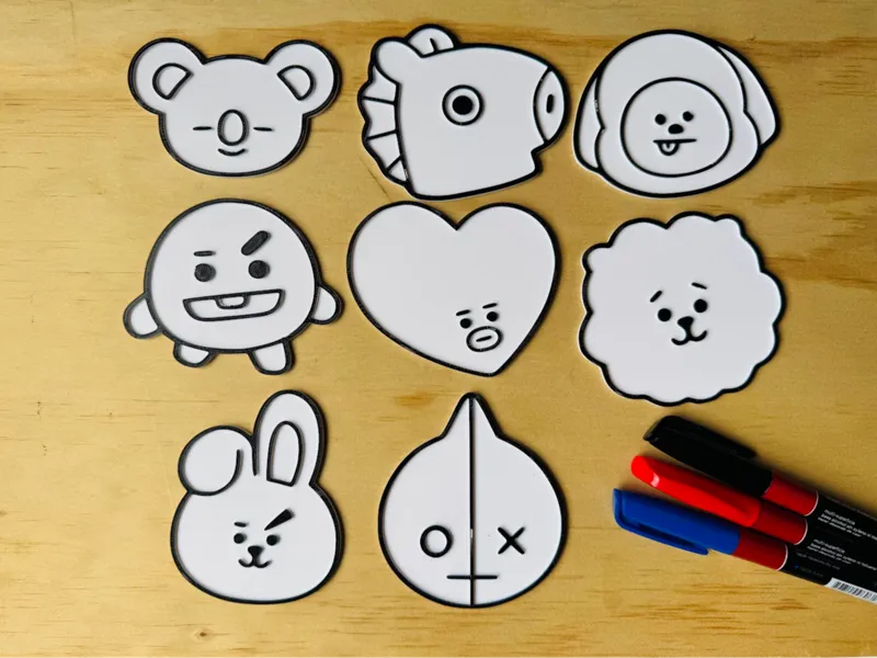 pack de manualidades para colorear bts bt21
