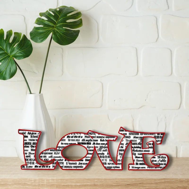 Valentines Love Lithophane I Love You in different Languages