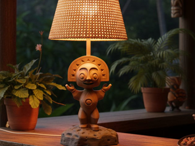 Tiki Bar Table Lamp - Tropical 3D Printable Lamp