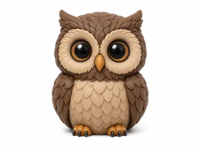 Chibi Owl Figurine / Small Cute Owl