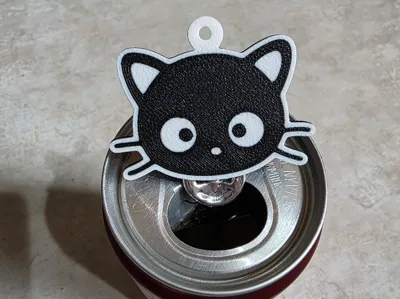 Choco cat keychain & soda can tab opener