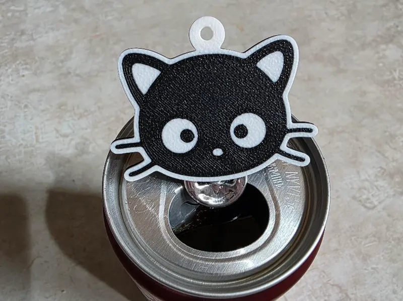 Choco cat keychain & soda can tab opener