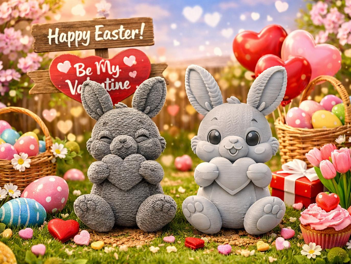 Oster-Liebes-Hase: Deko  Valentinstag