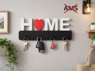 "HOME" Heart Key Holder - Multicolor - No AMS