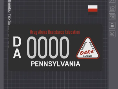 PA DARE License Plate - Full Size - Customizable