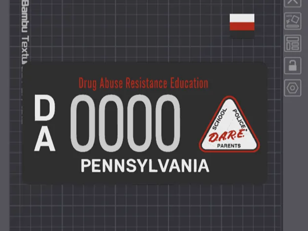 PA DARE License Plate - Full Size - Customizable