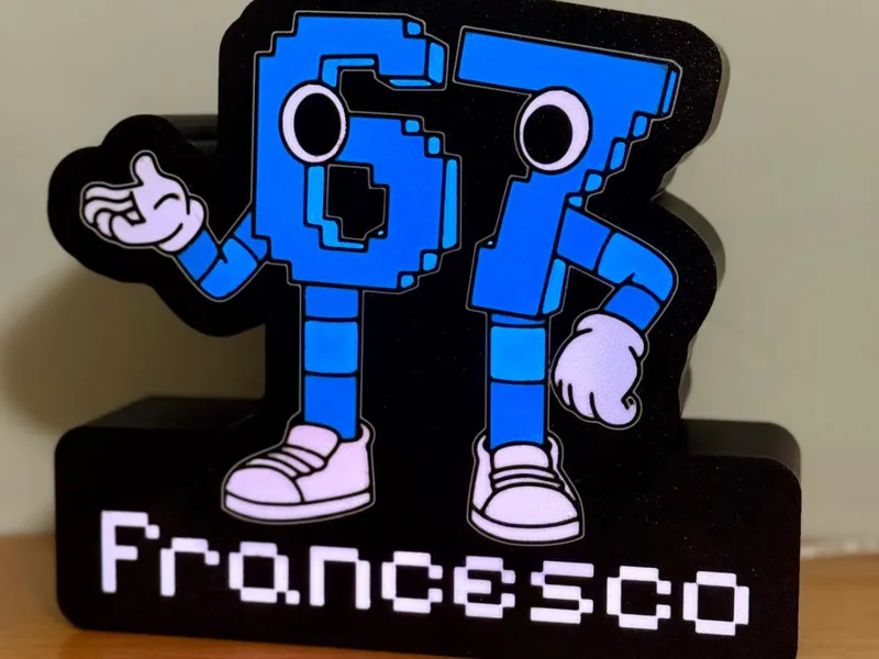Light Box Personalizzata: 67 Brainrot - Francesco