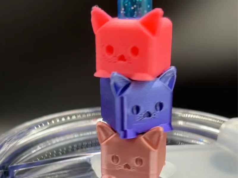 Mini Cat Straw Charms – Cute Stackable