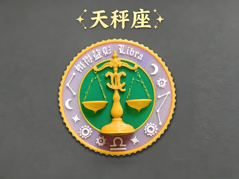 天秤座Libra浮雕效果纪念币玩具币【十二星座系列07/12】