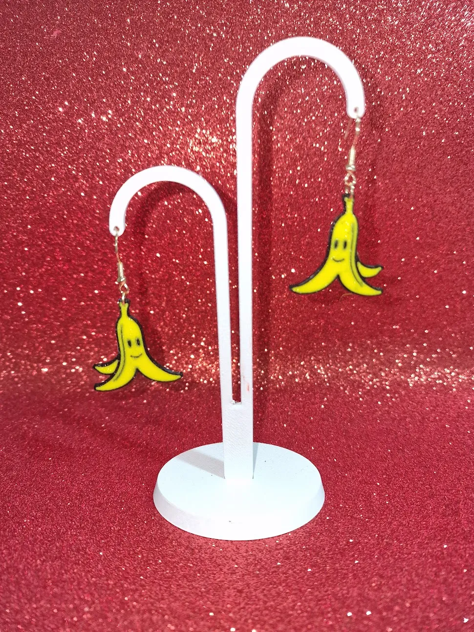 Super Mario banana earrings view 3