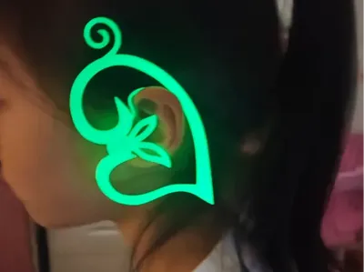 Heart-shaped Earring Accessory Genshin Cos Equipment - Void Terminal - Night Light Material Weight 3g