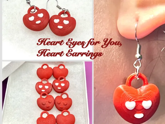 Heart Eyes for You / Heart Earrings / 4 Pairs /