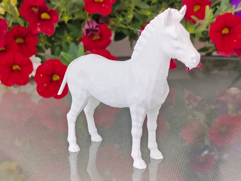 Geometric Low Poly Zebra Figurine